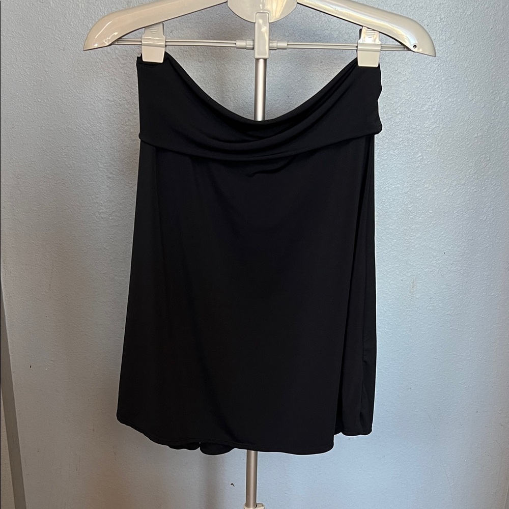 Max Studio Black Fold-Over Waist Mini Skirt
